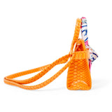 Vivid Crocodile Scarf Handbag: Orange