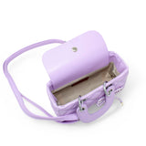 Quilted Rectangle Bow Charm Handbag: Hot Pink