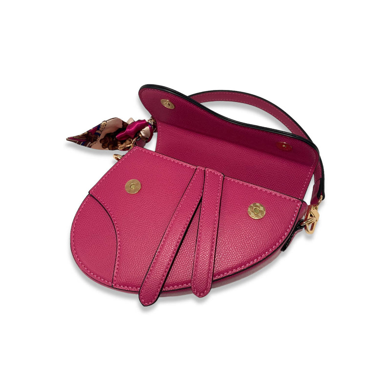 B1309 & B1342 Saddle Purse w/ Scarf (6 Colors): PINK / B1309 - SMALL