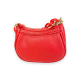 B1310 Pearl Studs Mini Leather Shoulder Bag: Fuchsia