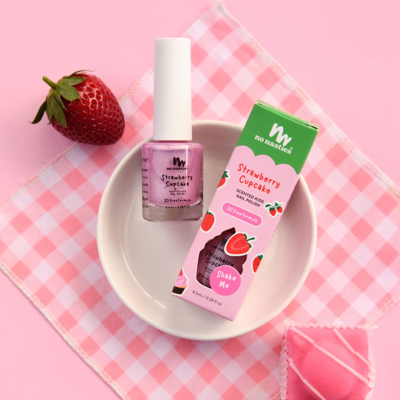 20 FREE Water Based Scented Scratch Off Kids Nail Polish: Cherry Berry - Bright Pink