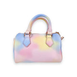 B1312 Pearl Studs Leather Barrel Bag (4 Colors): Pink