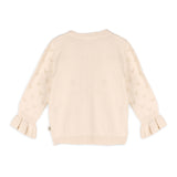 Milan Pointelle Knit Ruffle Baby Cardigan Sweater (Organic): Cream