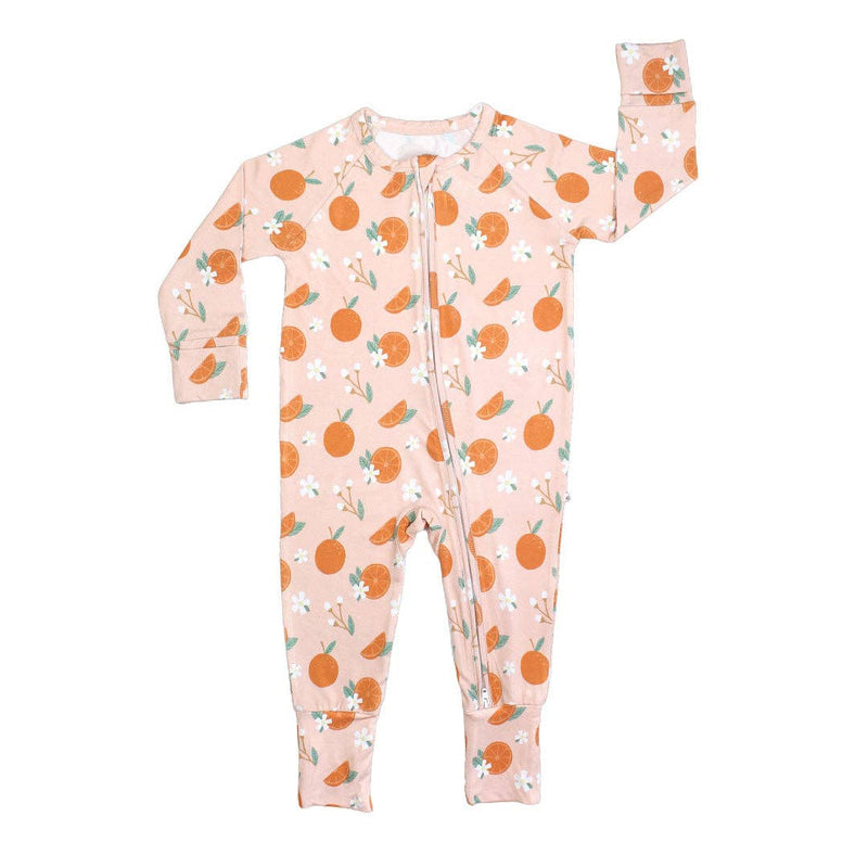 Freshly Squeezed Oranges Bamboo Convertible Pajamas Florida Baby Gift: 3-6M