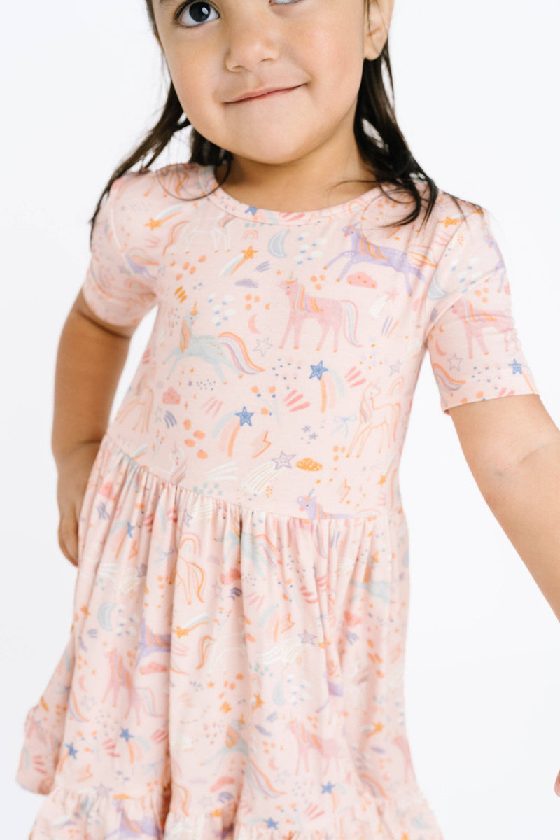Stardust Unicorns Short Sleeve Bamboo Dress