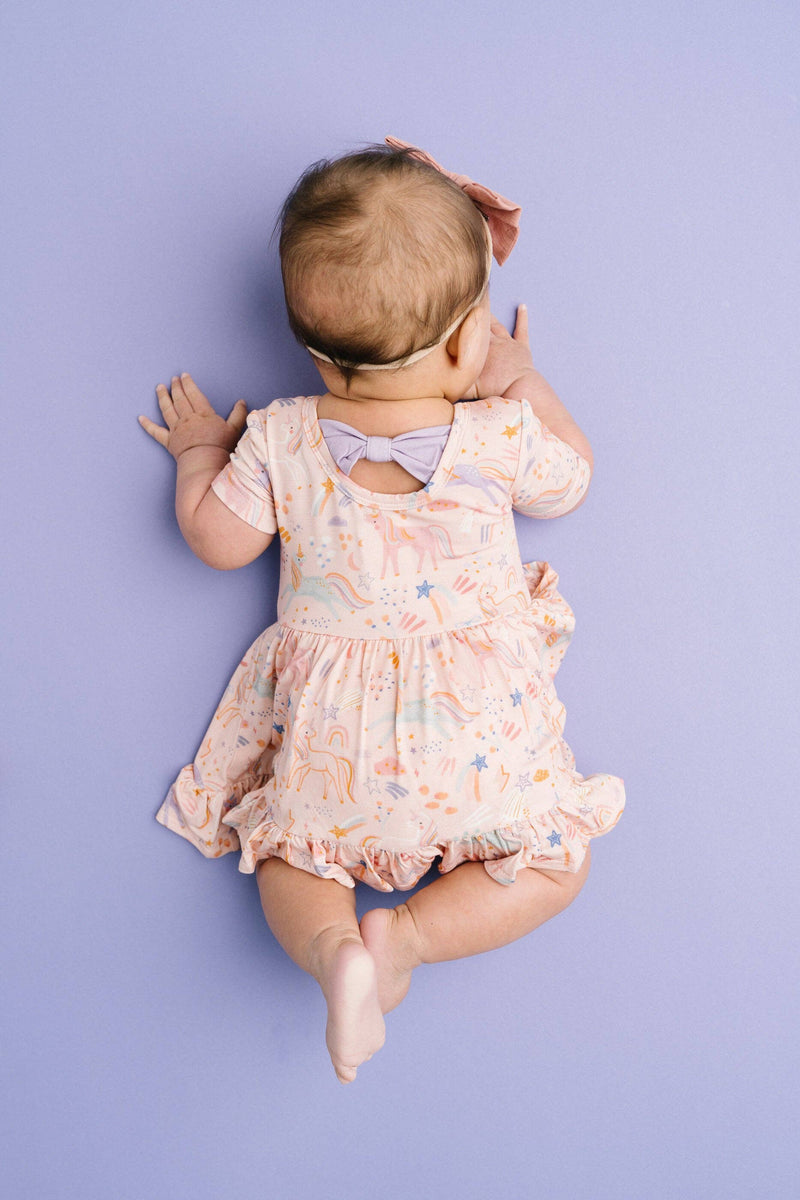 Stardust Unicorns Short Sleeve Bodysuit Bamboo Dress
