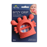 Crab Bitzy Grip™ by Itzy Ritzy, colorful silicone baby teething and grip toy with crab design on a white background.
