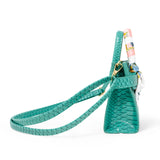 Vivid Crocodile Scarf Handbag: Orange
