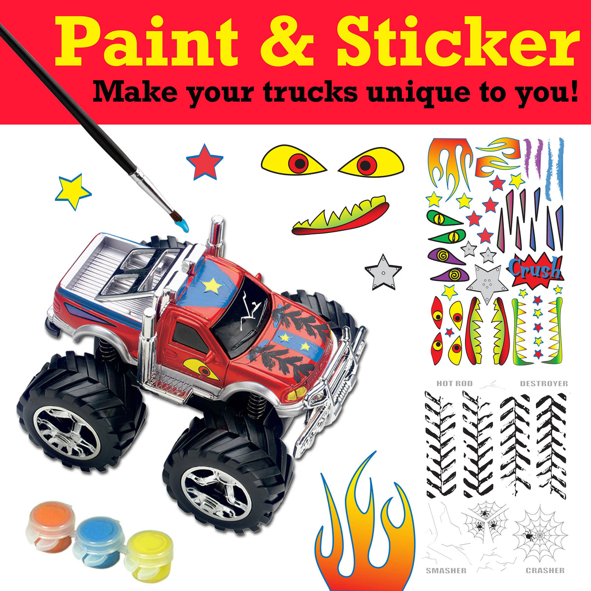 Decorate Monster Trucks Custom Shop Craft Kit for Kids