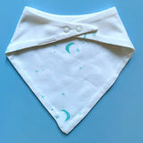 Baby Kerchief Bib-Moon and Stars: Green