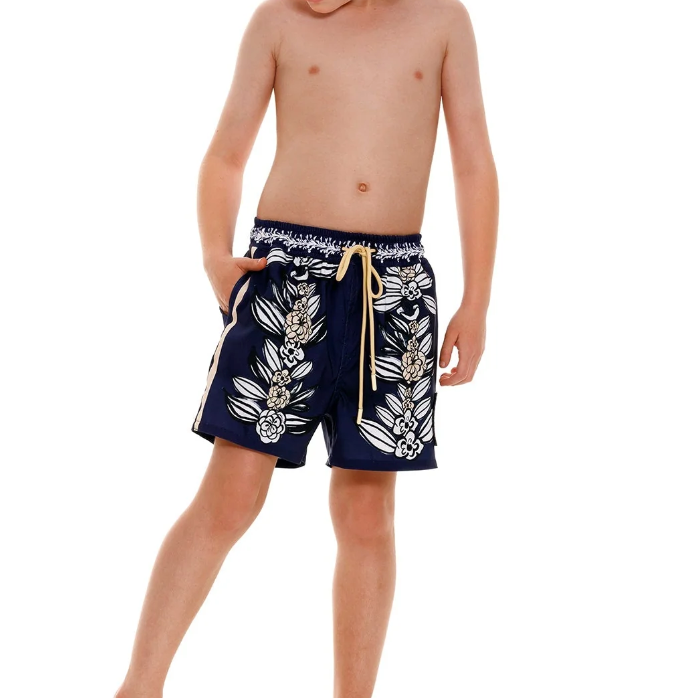 Nick Clay swim trunks by Agua Bendita featuring a stylish pattern and comfortable fit for beach and pool wear.