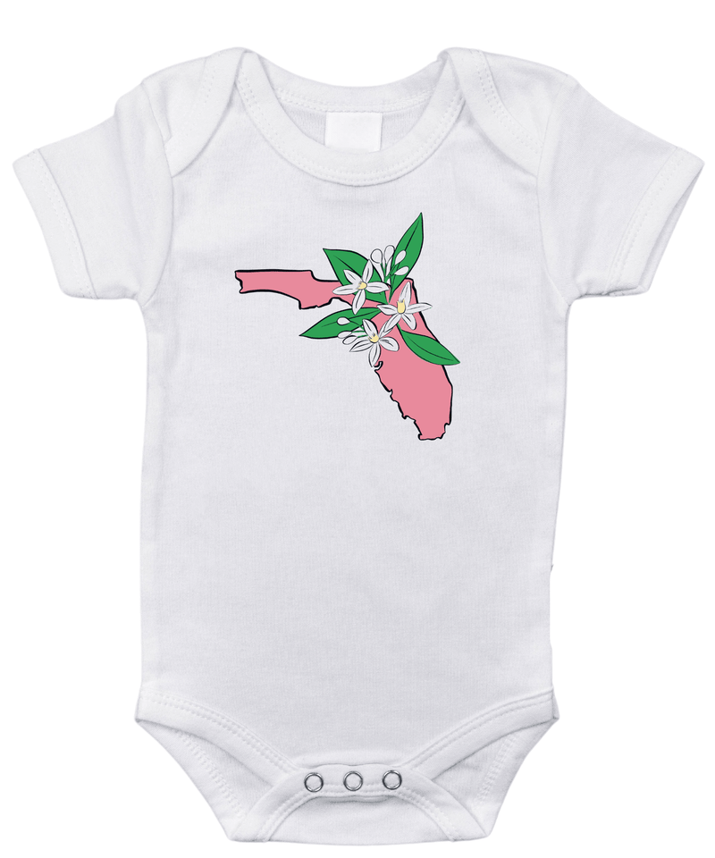 Florida Orange Blossom Baby Onesie: 3-6M
