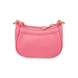 B1310 Pearl Studs Mini Leather Shoulder Bag: Fuchsia