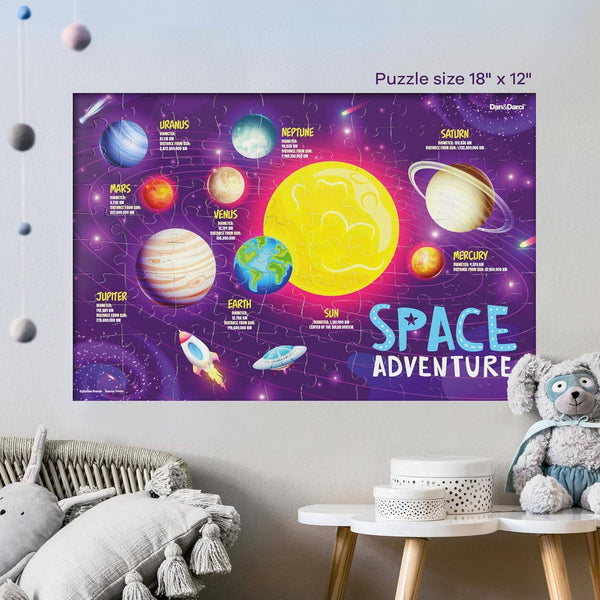 Glow in The Dark 100 Piece Galaxy Jigsaw Puzzle for Kids