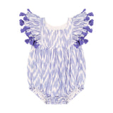 Anna Baby Romper Blue Ikat: Blue