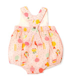 Veggie Salad Peter Pan Bubble Baby Romper (Organic Muslin): Blush