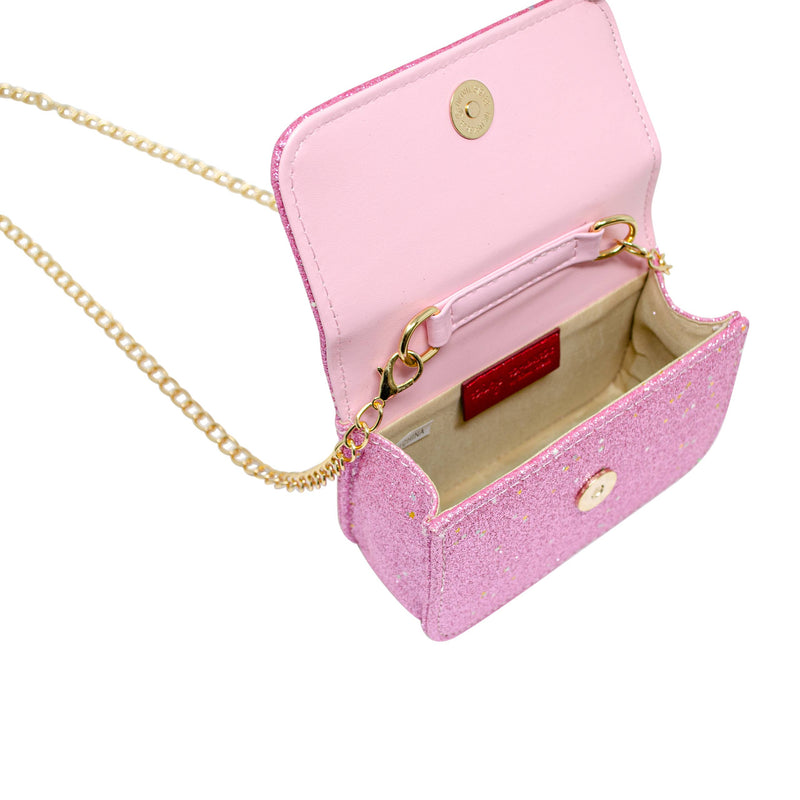 Glitter Pearl Handle Bow Handbag: Red