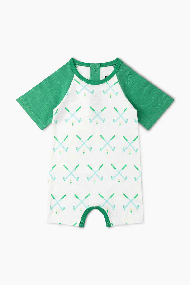 Baby Shorty Little Slugger Baby Romper_Golf Day: Boy / Golf Day / 3-6m
