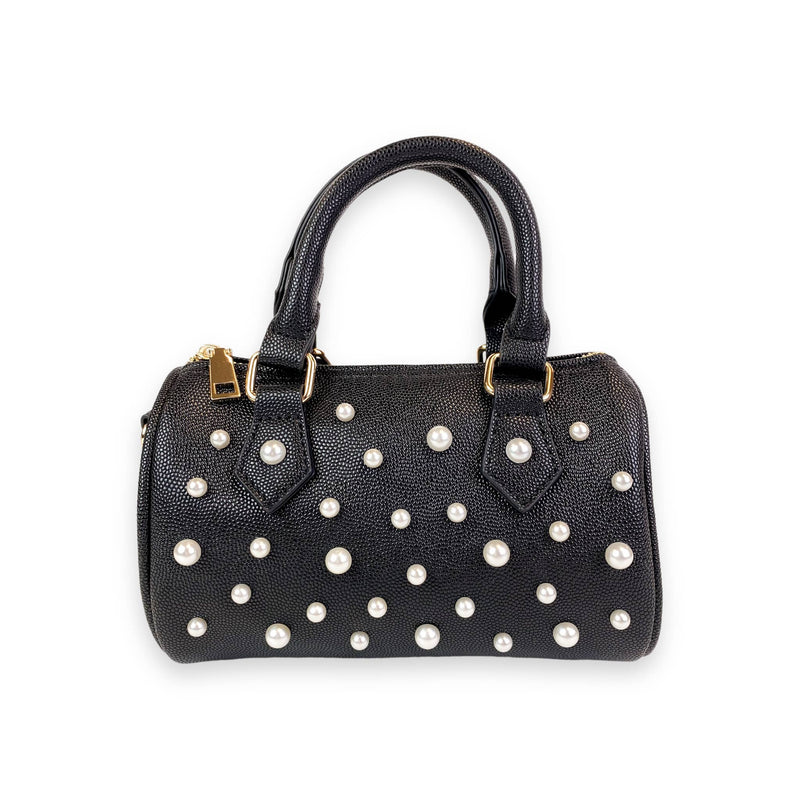 B1312 Pearl Studs Leather Barrel Bag (4 Colors): Pink