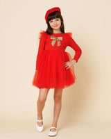 Frill Bow Tutu Dress: White