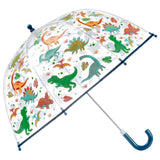 Stephen Joseph Gifts clear color-changing umbrella featuring a mushroom design with vibrant, visible umbrella canopy and handle.