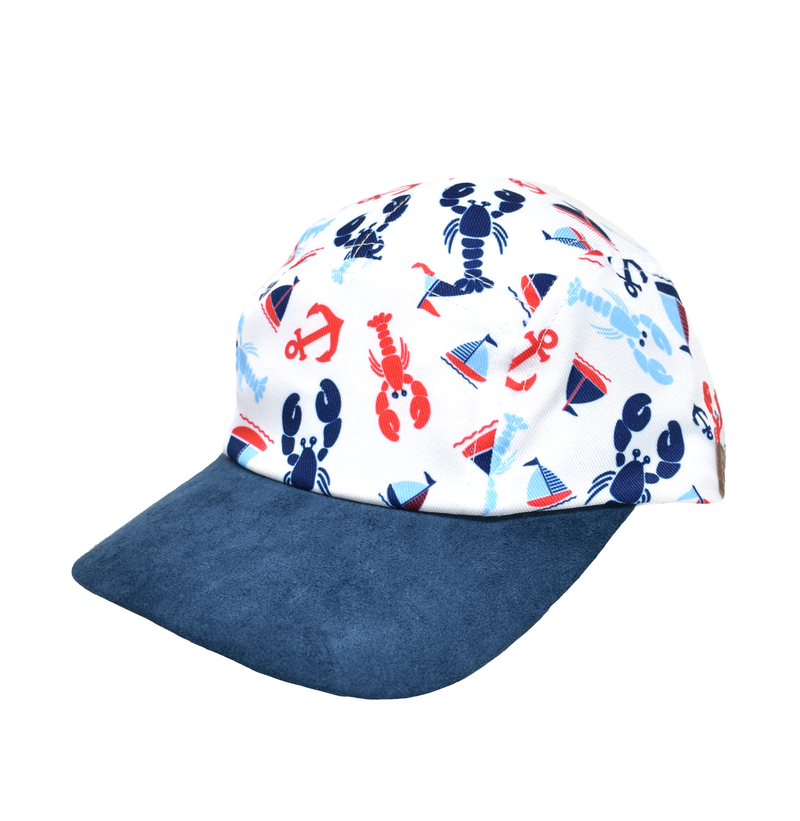 Kids UPF50+ Cam-Cam Cap for Boys and Girls: Large / Artsy Shark