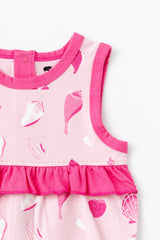 Baby Sleeveless Bubble Bodysuit_Pink Seashells: Girl / Pink Seashells