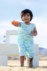 Sleeveless Shorty Henley Romper_Swimming with Sharks: Boy / Swimming with Sharks