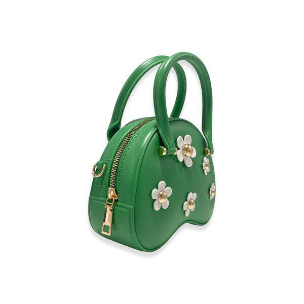 B3005 Floral Matt Jelly Dome Purse (3 Colors): GREEN