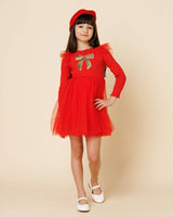 Frill Bow Tutu Dress: Red / 10