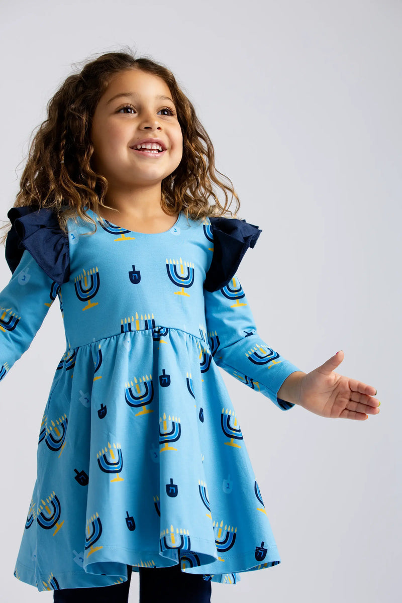 Holiday Double Ruffle Let's Dance Dress_Hanukkah Celebration: Girl / Hanukkah Celebration / 18-24m