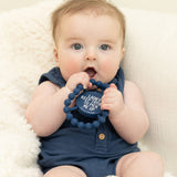 Blue Ladies Pick Me Up Happy Teether by Bella Tunno, soft silicone teether with a cheerful design for babies.
