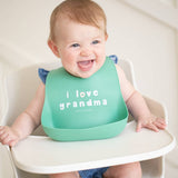Green Love Grandma Wonder Bib by Bella Tunno, soft and bib with cute design for babies and toddlers.