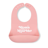 Bella Tunno Moms Mini Me Wonder Bib, soft baby bib with adjustable straps and colorful design for feeding time.