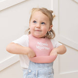 Bella Tunno Moms Mini Me Wonder Bib in soft fabric with colorful design, perfect for keeping baby's clothes clean during meals.