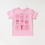 Valentine's Day Doodle's Girls Love Be Mine Shirt : Pink