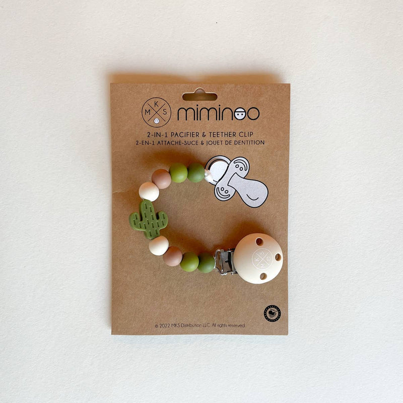 Pacifier Clip Teether Holder Cactus Desert for babies: Pink
