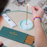 Marbled incense holder: Green