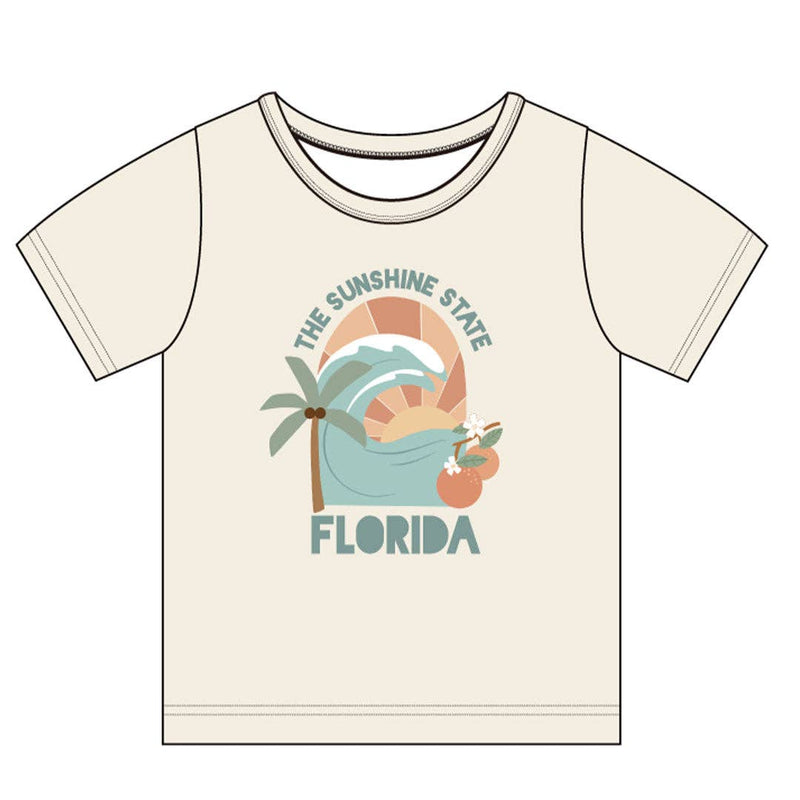 The Sunshine State Florida Souvenir Cotton Kids Tee Shirt: White/Multi