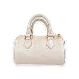 B1312 Pearl Studs Leather Barrel Bag (4 Colors): Pink