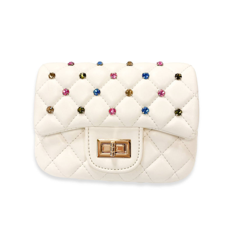 B1380 Colorful Gems Quilted Purse (3 Colors): Pink