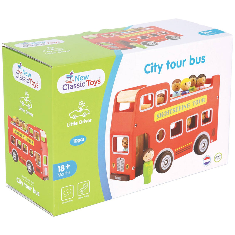 City tour bus with 9 play figures