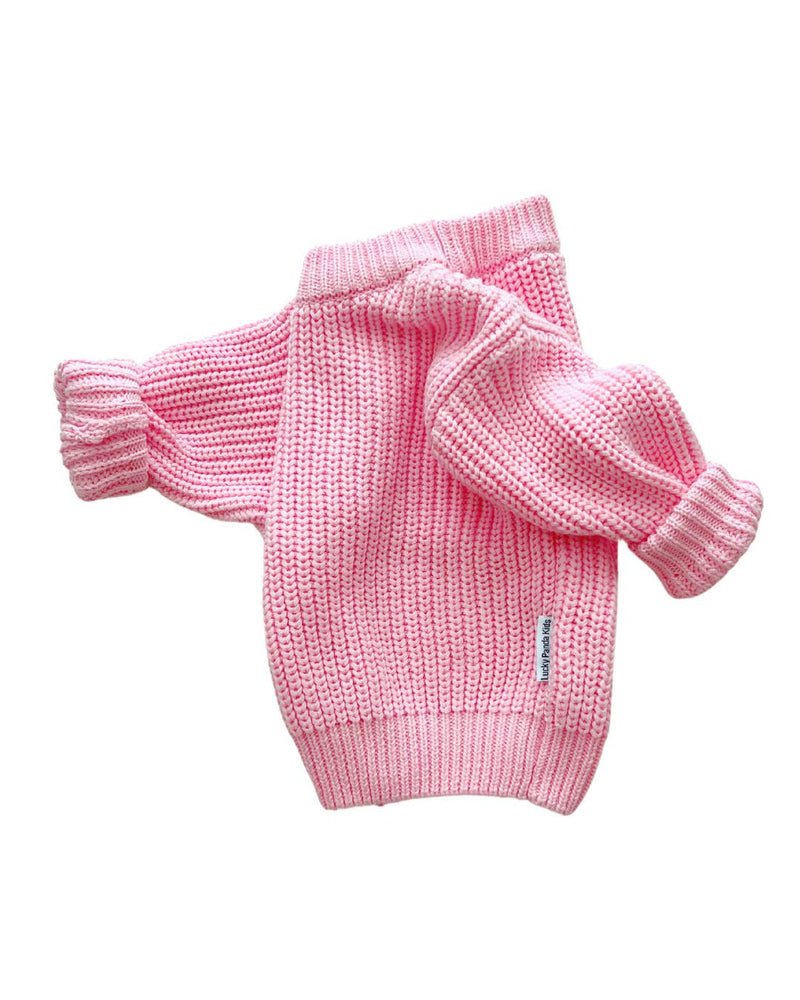 Chunky Knit Sweater | Pink: 0-6M