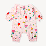 Balloon Ruffle Jumpsuit Romper (Organic Cotton): Blush