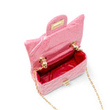 Classic Sparkle Top Handle Handbag: Pink