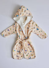 Blush Peach Madame Butterfly Bathrobe: Multi / 1-2 Y
