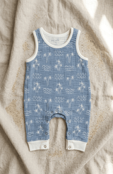 Malibu Drew Tank Romper: 6-9m
