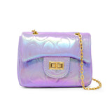 Shiny Dotted Heart Classic Handbag: Hot Pink