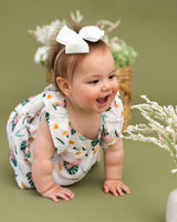 Parrot Ruffle Sleeve Baby Dress + Bloomer (Organic Muslin): LIGHT PINK