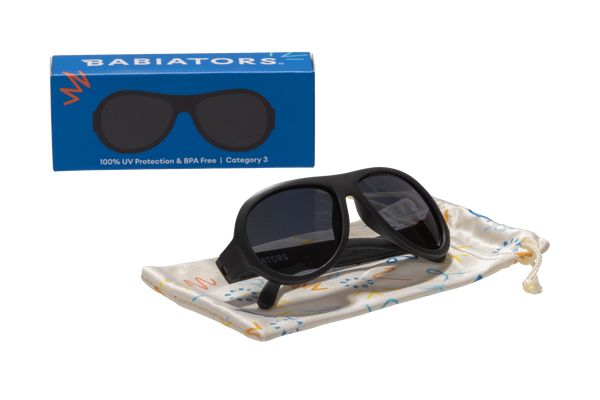 Jet Black Baby and Kid Aviator Kids Sunglasses: 3-5Y / Aviators